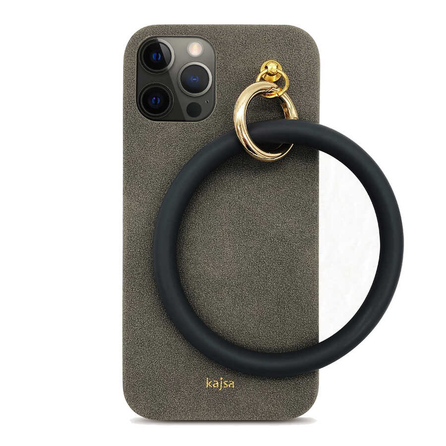 iPhone 12 Pro Max Kılıf Kajsa Splendid Serisi Morandi Ring Kılıf Gri