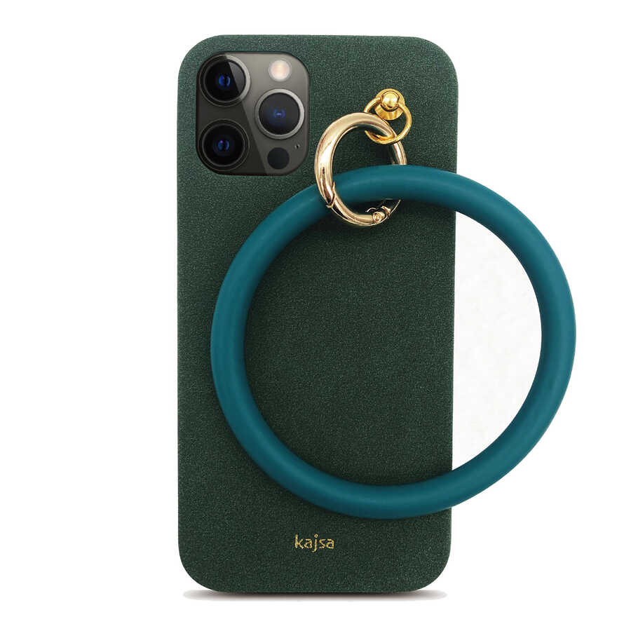 iPhone 12 Pro Max Kılıf Kajsa Splendid Serisi Morandi Ring Kılıf Yeşil