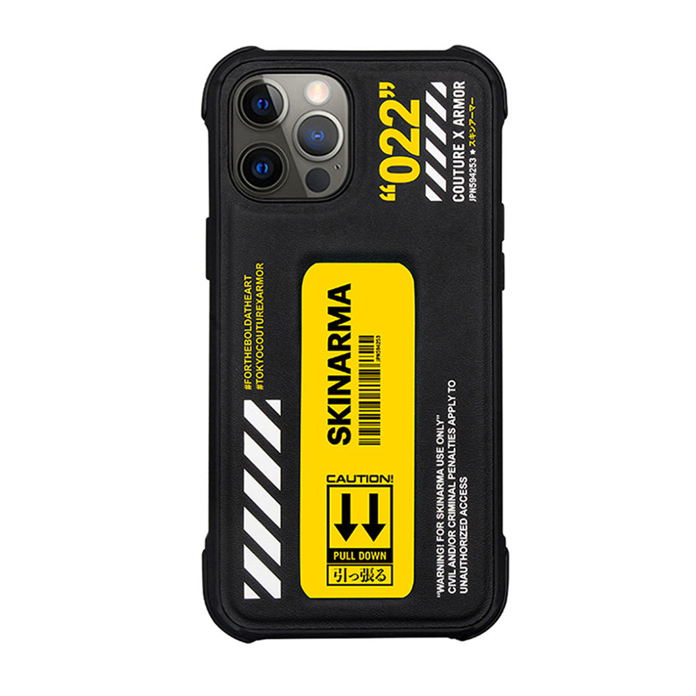iPhone 12 Pro Max Kılıf SkinArma Standlı Deri Görünümlü Shingoki Kılıf Sarı