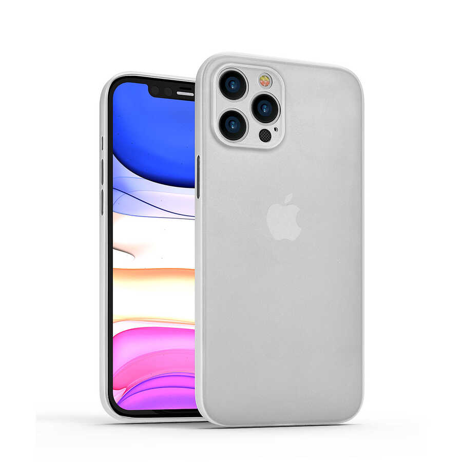 iPhone 12 Pro Max Kılıf Wiwu Skin Nano PP Kılıf Beyaz
