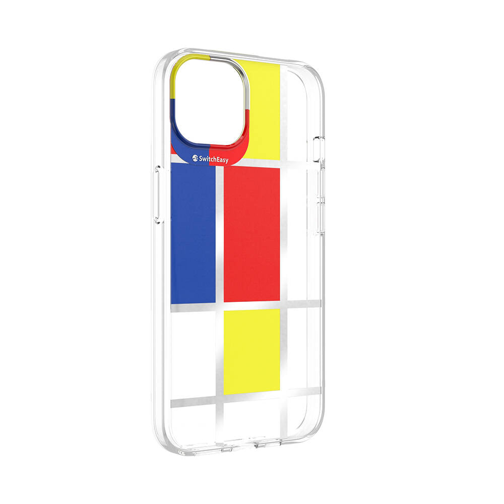 iPhone 13 Kılıf Çift IMD Baskılı Lisanslı Switcheasy Artist Mondrian Kılıf Sarı