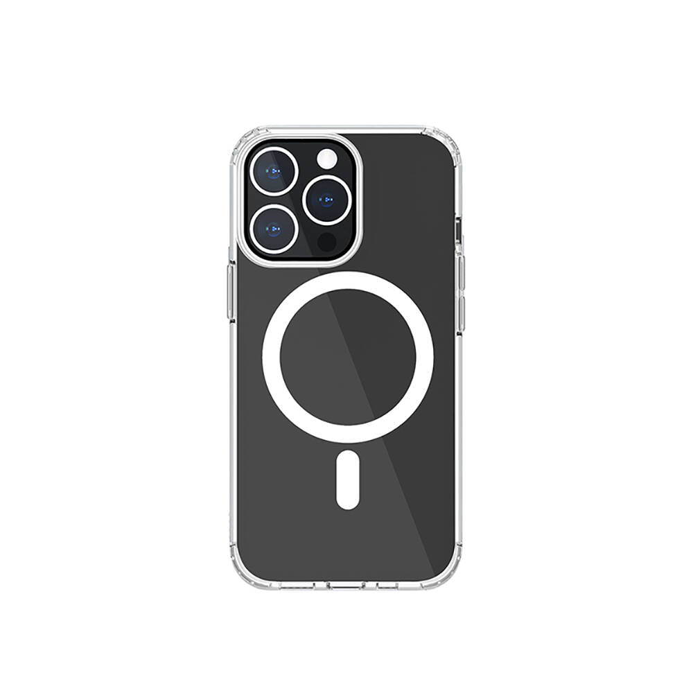 iPhone 13 Kılıf Magsafe Şarj Özellikli Airbagli Şeffaf PC Arka Yüzey Recci Magnetik Suction Serisi Kılıf Şeffaf