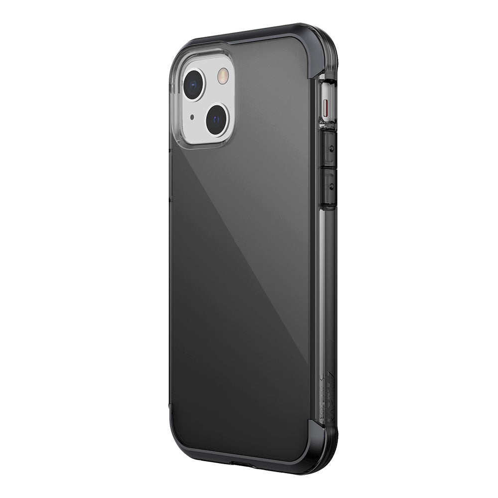 iPhone 13 Kılıf Raptic Air Serisi Airbag Tasarımlı Metal Köşelikli Şeffaf Kılıf Mavi