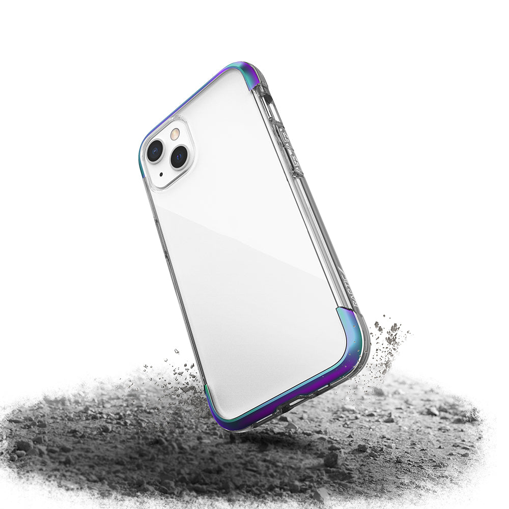 iPhone 13 Kılıf Raptic Air Serisi Airbag Tasarımlı Metal Köşelikli Şeffaf Kılıf Colorful
