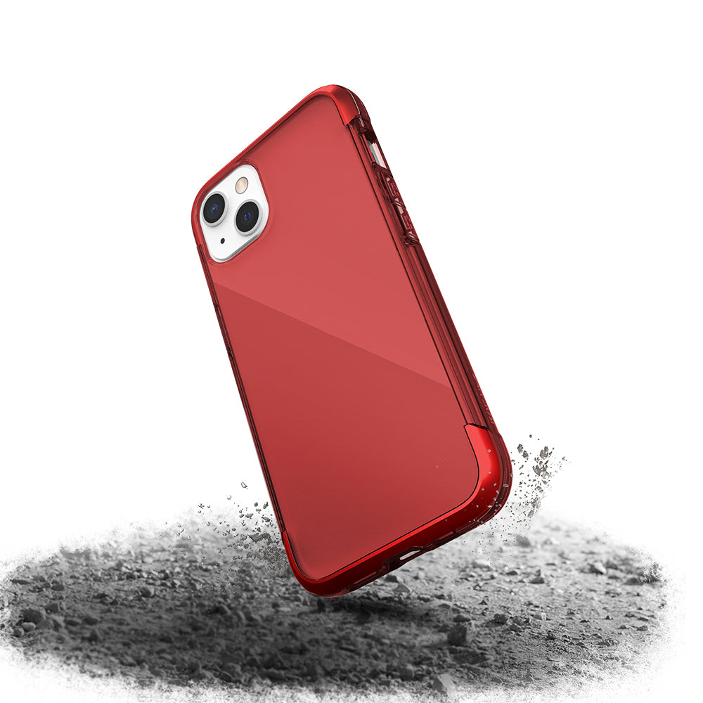 iPhone 13 Kılıf Raptic Air Serisi Airbag Tasarımlı Metal Köşelikli Şeffaf Kılıf Mor