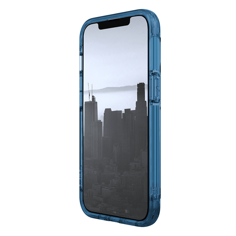 iPhone 13 Kılıf Raptic Air Serisi Airbag Tasarımlı Metal Köşelikli Şeffaf Kılıf Kırmızı