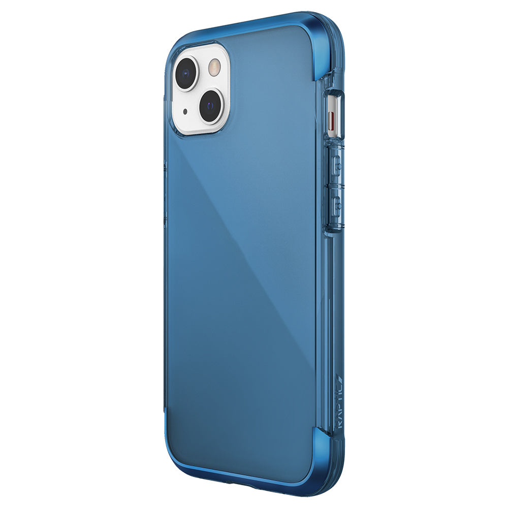 iPhone 13 Kılıf Raptic Air Serisi Airbag Tasarımlı Metal Köşelikli Şeffaf Kılıf Mor