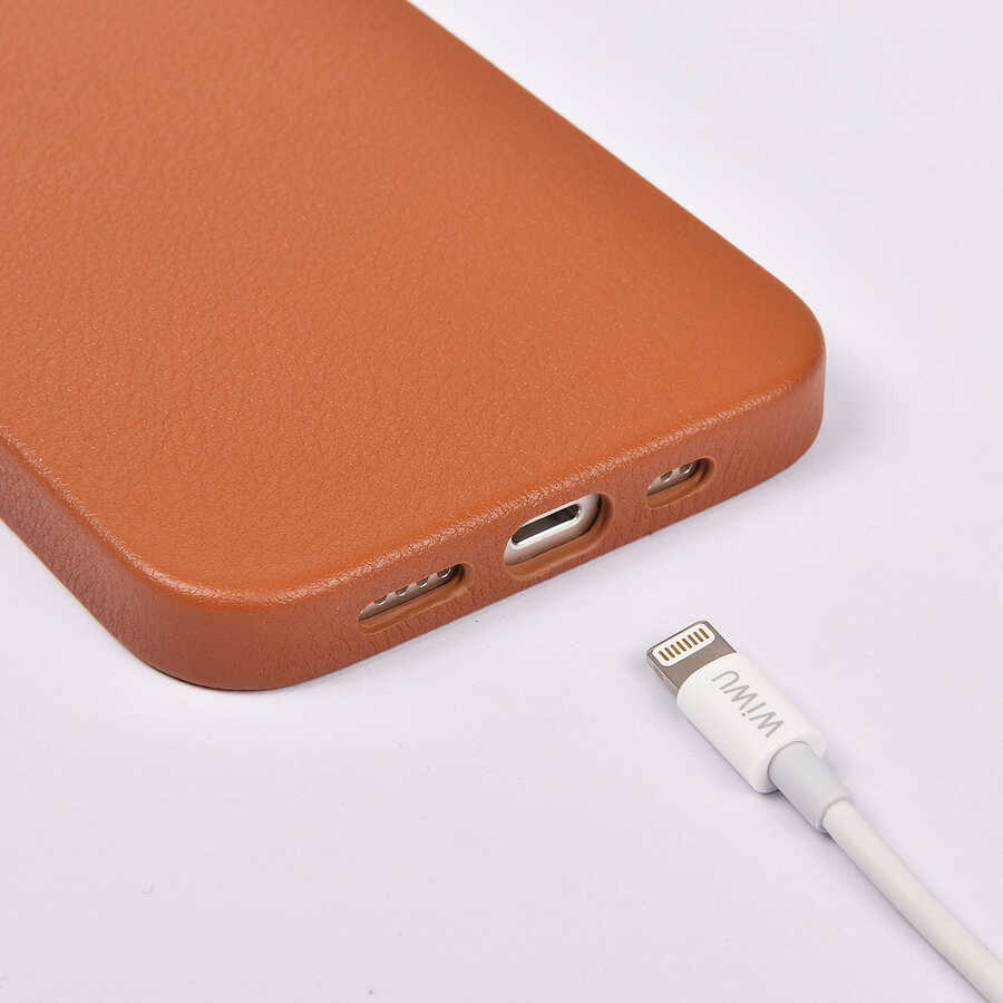 iPhone 13 Kılıf Wiwu Calfskin Kılıf Yeşil