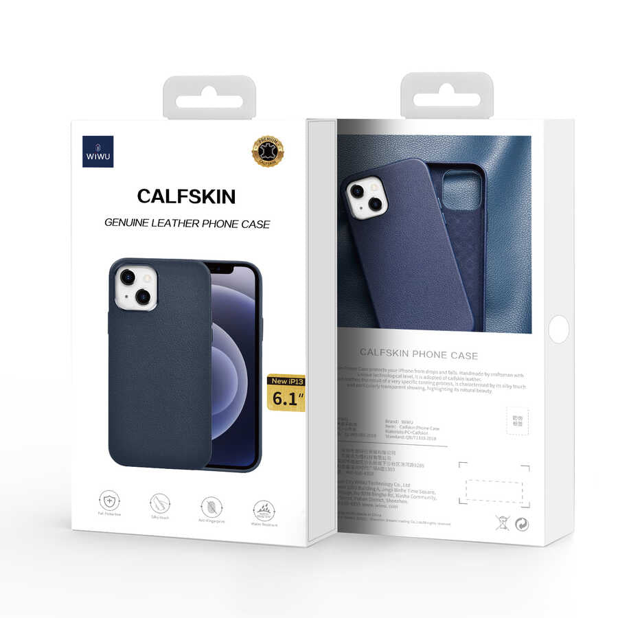 iPhone 13 Kılıf Wiwu Calfskin Kılıf Yeşil