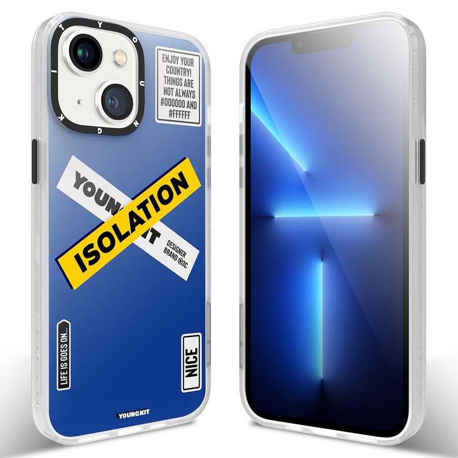 iPhone 13 Kılıf YoungKit Holiday Serisi Kılıf Mavi