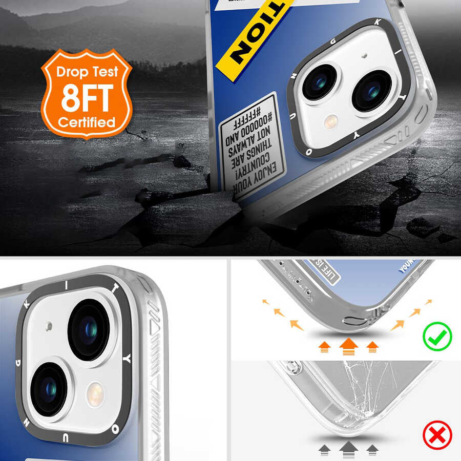 iPhone 13 Kılıf YoungKit Holiday Serisi Kılıf Mavi