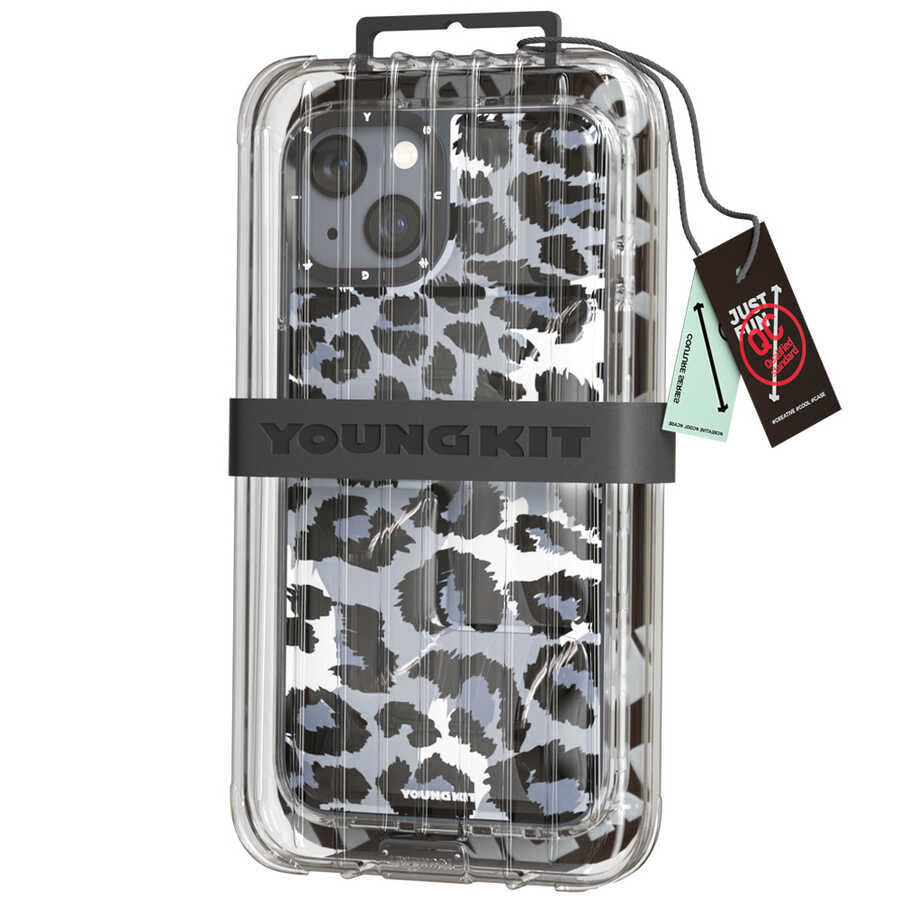 iPhone 13 Kılıf YoungKit Leopard Article Serisi Kılıf Mavi
