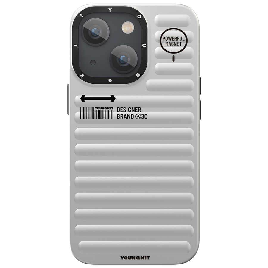 iPhone 13 Kılıf YoungKit Plain Coloured Serisi Kılıf Gümüş