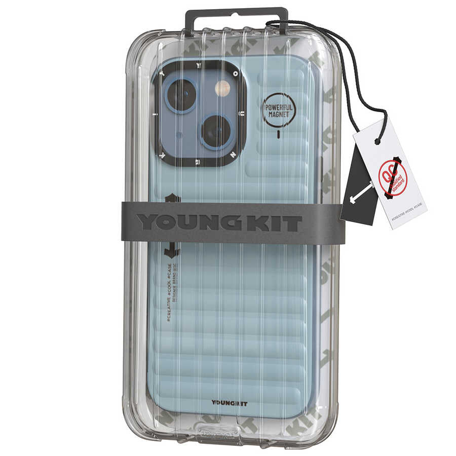 iPhone 13 Kılıf YoungKit Plain Coloured Serisi Kılıf Gümüş