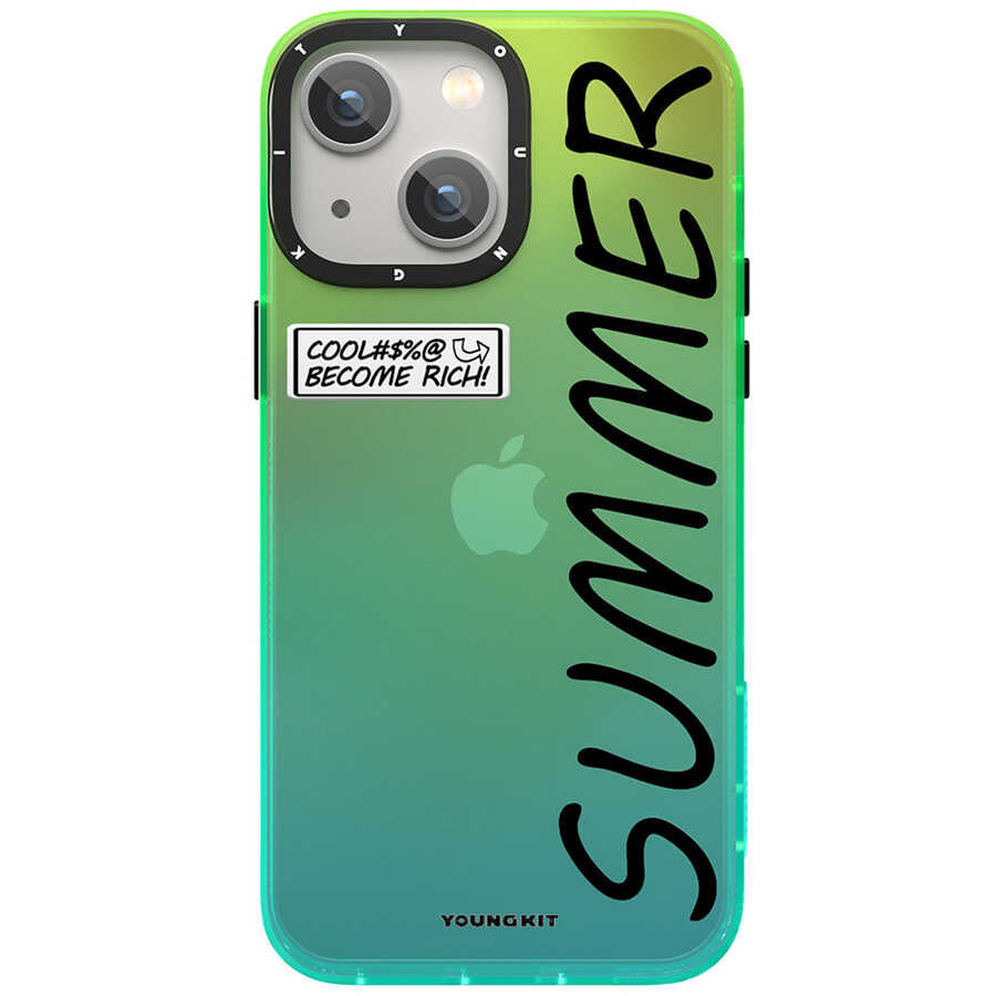 iPhone 13 Kılıf YoungKit Summer Serisi Kılıf Yeşil