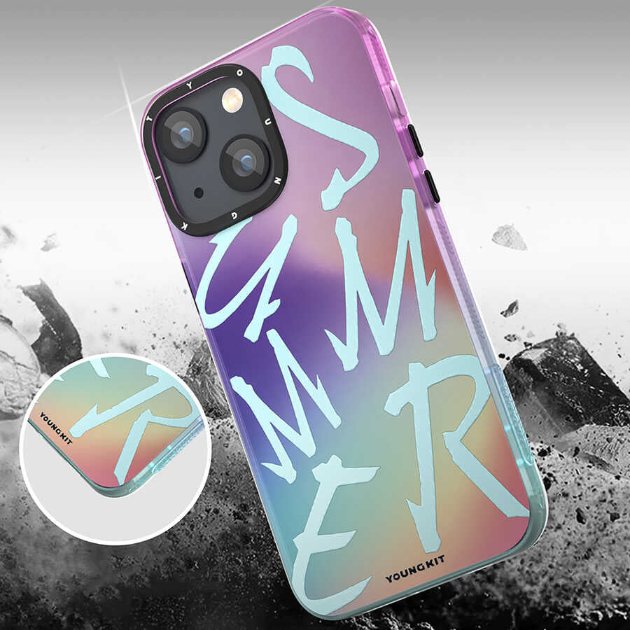 iPhone 13 Kılıf YoungKit Summer Serisi Kılıf Rose Gold