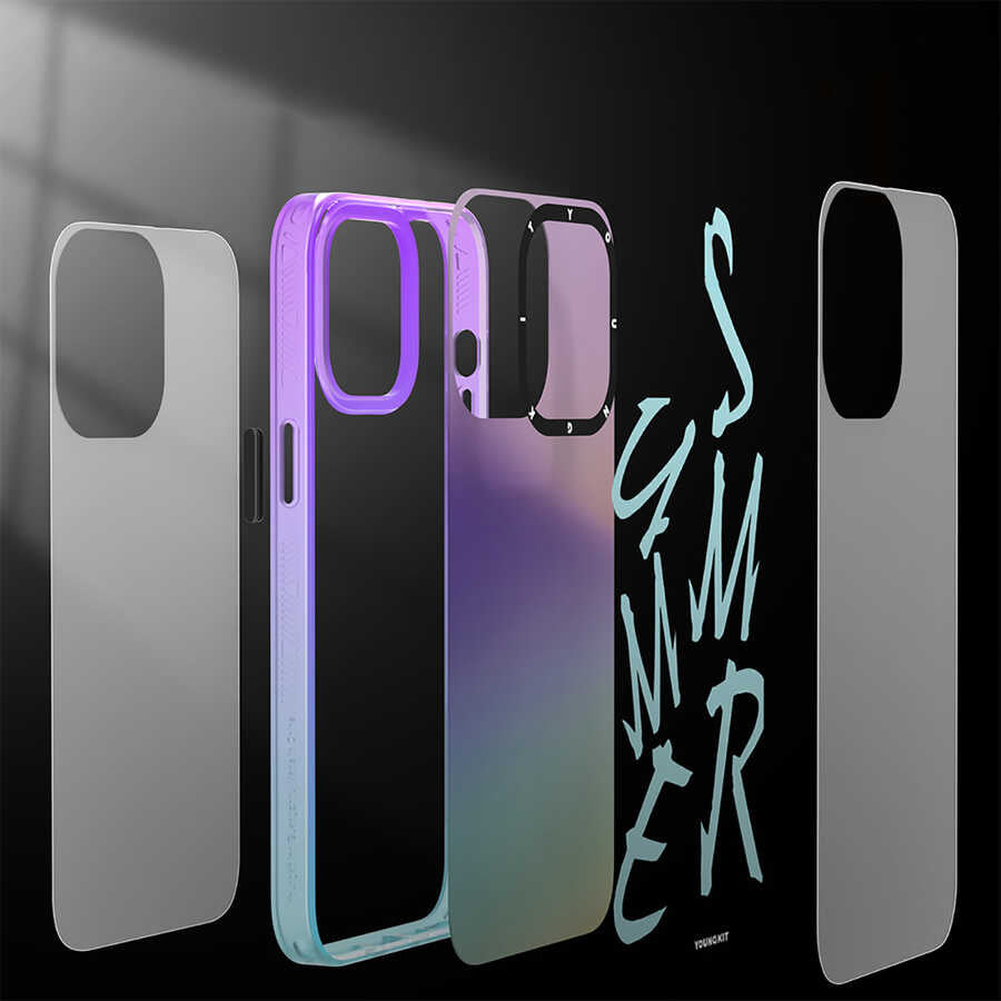 iPhone 13 Kılıf YoungKit Summer Serisi Kılıf Mor