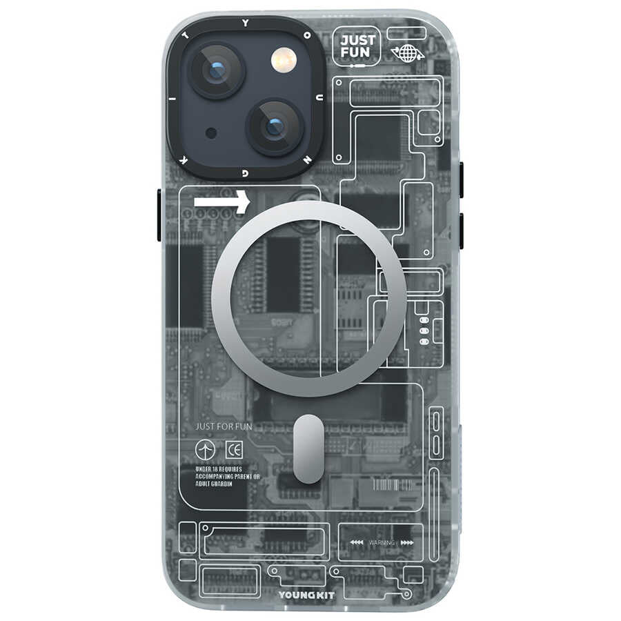 iPhone 13 Kılıf YoungKit Technology Serisi Kılıf Mavi