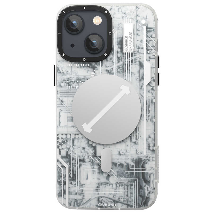 iPhone 13 Kılıf YoungKit Technology Serisi Kılıf Beyaz