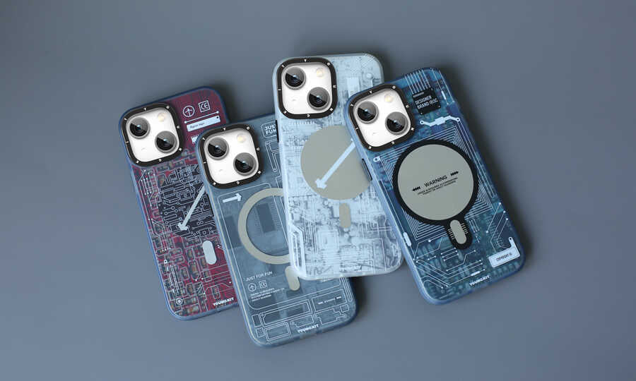 iPhone 13 Kılıf YoungKit Technology Serisi Kılıf Beyaz