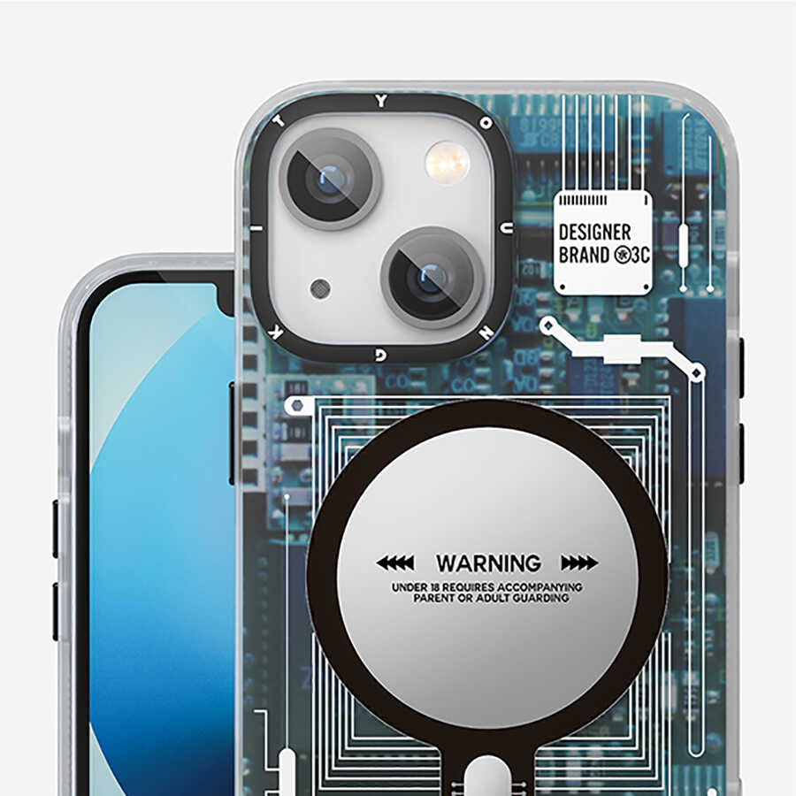 iPhone 13 Kılıf YoungKit Technology Serisi Kılıf Mavi