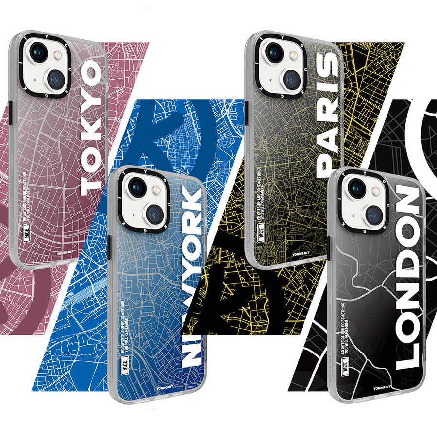 iPhone 13 Kılıf YoungKit World Trip Serisi Kılıf Paris