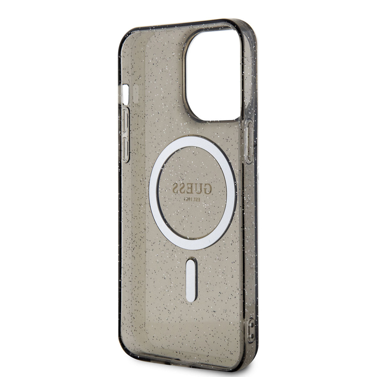 Apple iPhone 13 Pro Kılıf GUESS Magsafe Şarj Özellikli Glitter Kapak Siyah
