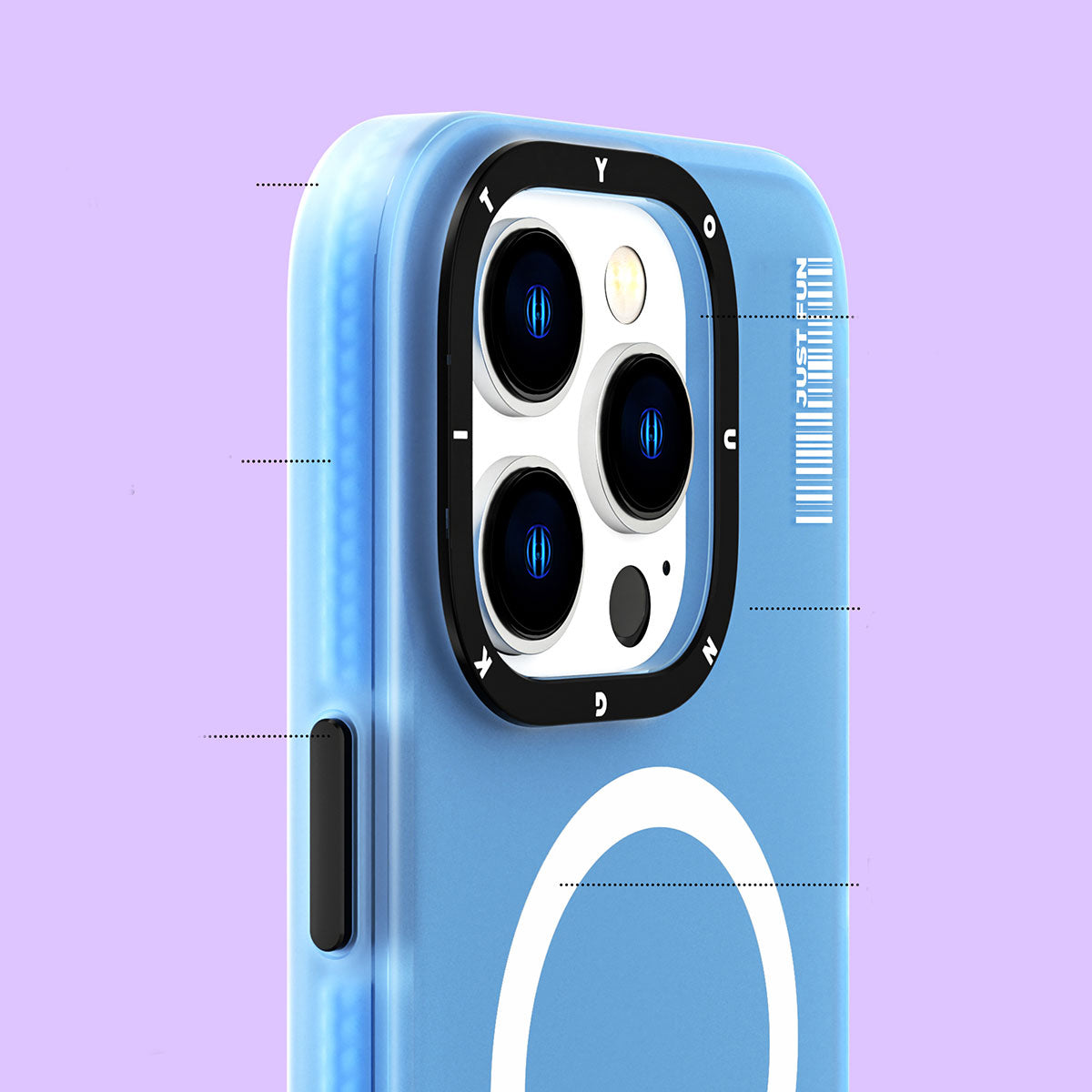 iPhone 13 Pro Kılıf Magsafe Şarj Özellikli Youngkit Colored Sand Serisi Kılıf Derin Mor