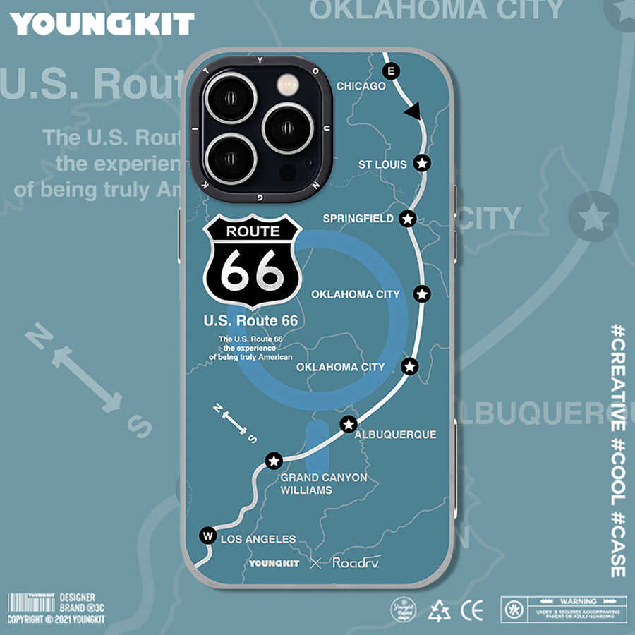 iPhone 13 Pro Kılıf YoungKit Highroad Serisi Kılıf Mavi