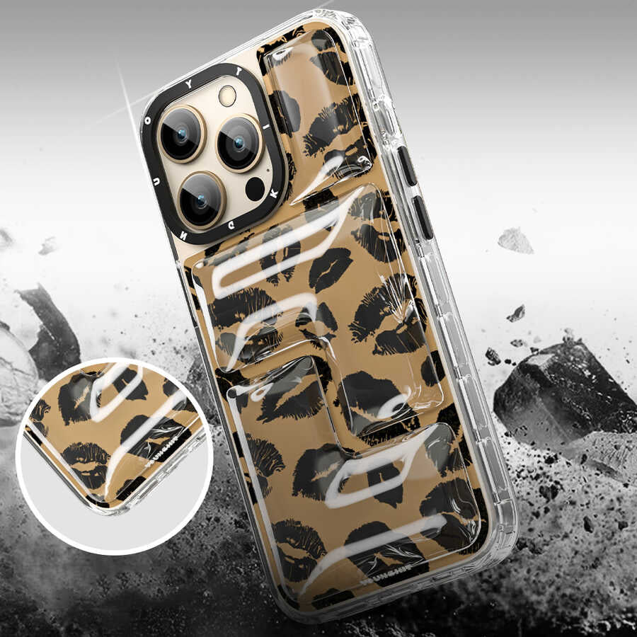 iPhone 13 Pro Kılıf YoungKit Leopard Article Serisi Kılıf Kahverengi