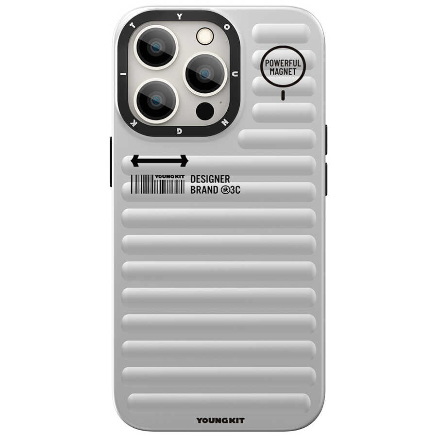 iPhone 13 Pro Kılıf YoungKit Plain Coloured Serisi Kılıf Gümüş