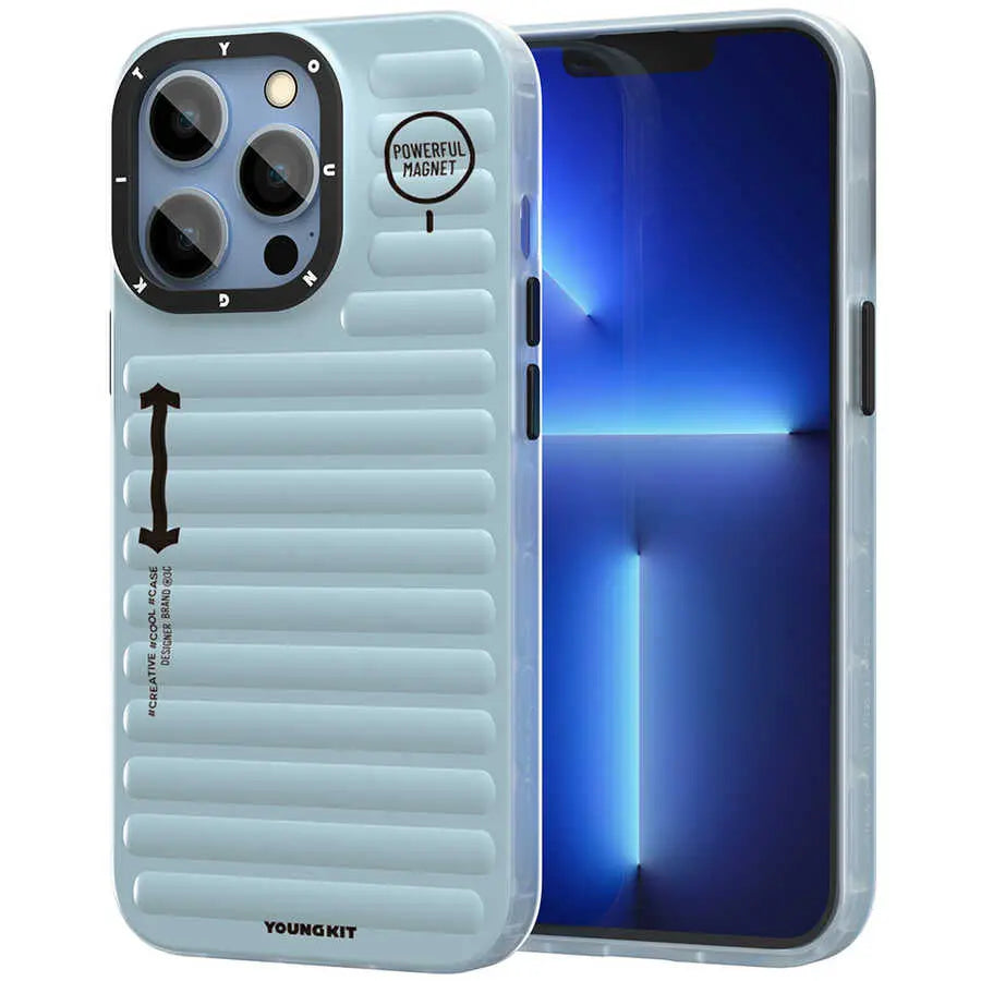 Youngkit Plain Coloured Serisi iPhone Mavi Kapak - enzaksesuar