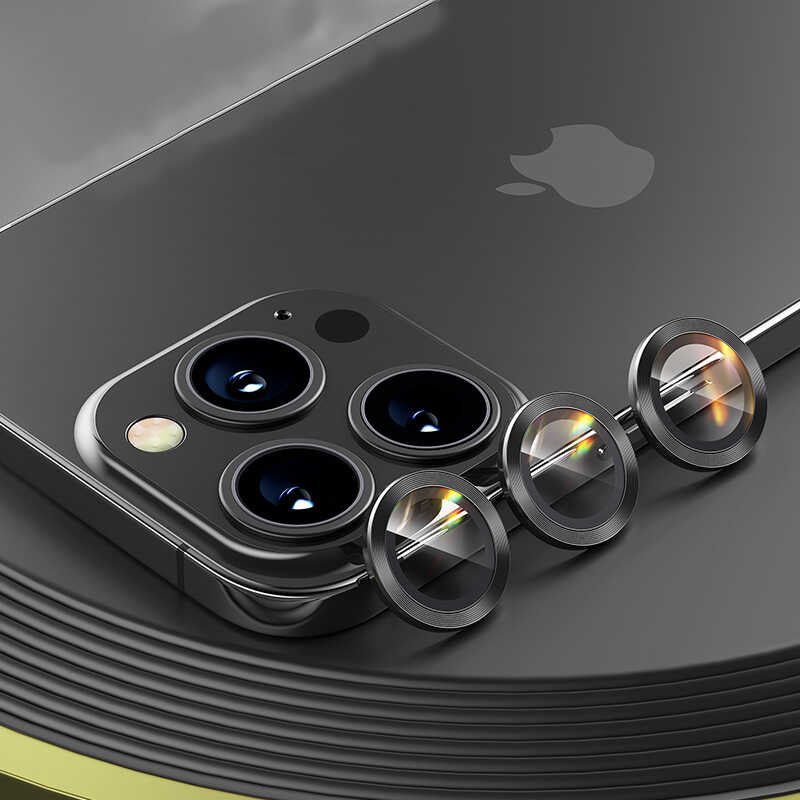 iPhone 13 Pro Max Benks New KR Kamera Lens Koruyucu Siyah