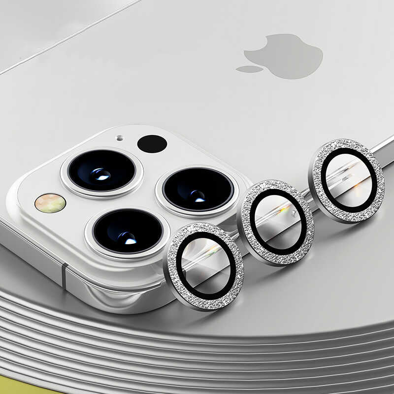 iPhone 13 Pro Max Benks New KR Kamera Lens Koruyucu Gümüş