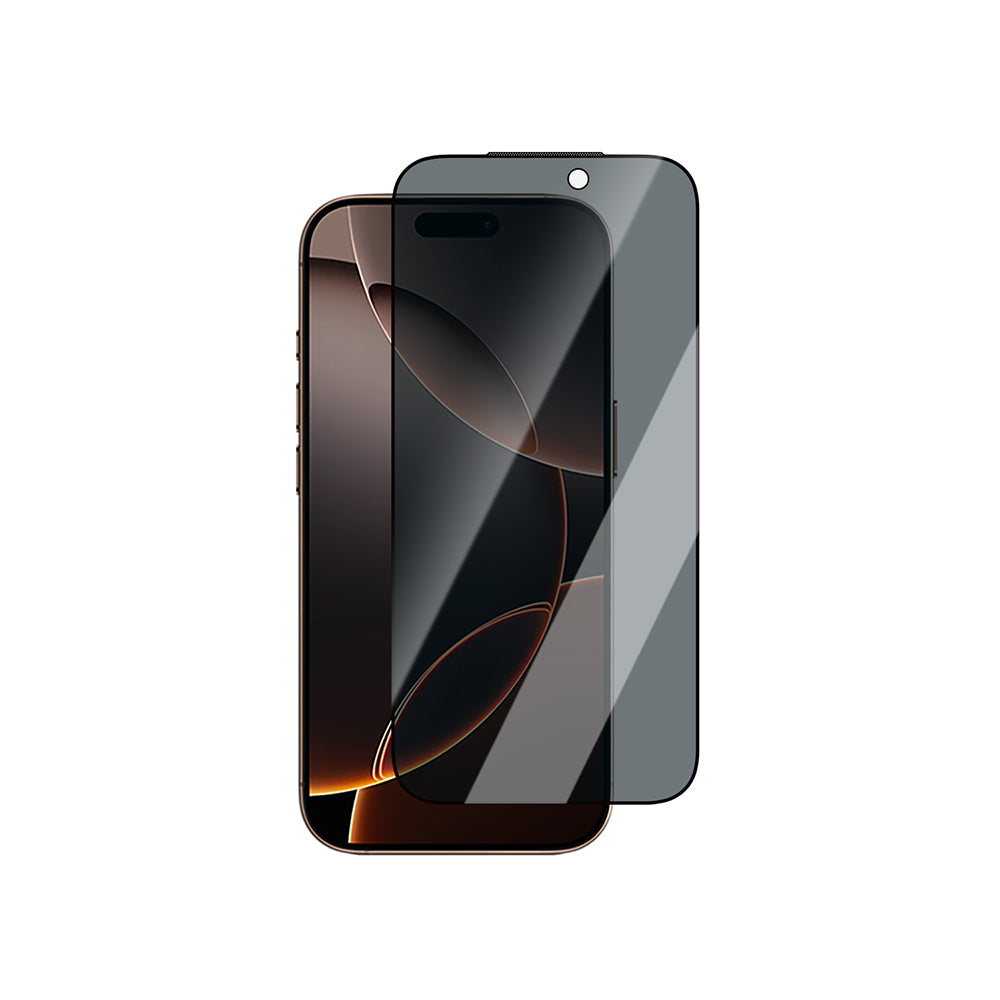 (13 Serisi)Apple iPhone CaseWorld Applicator Serisi 2.5D Eyesafe Mavi Işık Teknolojili 0.33mm Privacy Temperli Cam Ekran Koruyucu + Uygulama Aparatı Siyah