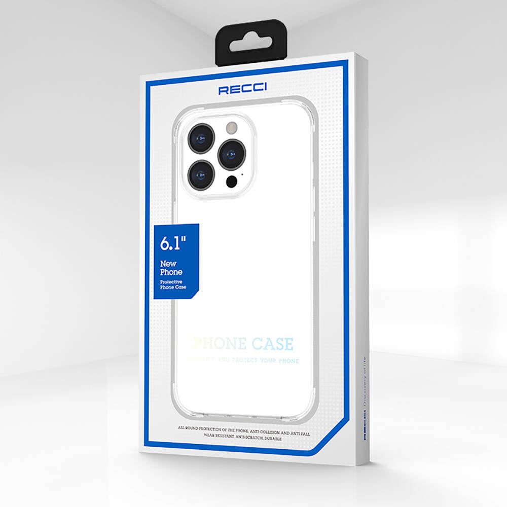 iPhone 13 Pro Max Kılıf Airbagli Şeffaf Darbe Emici Silikon Tasarımlı Recci Clarity Serisi Kılıf Şeffaf