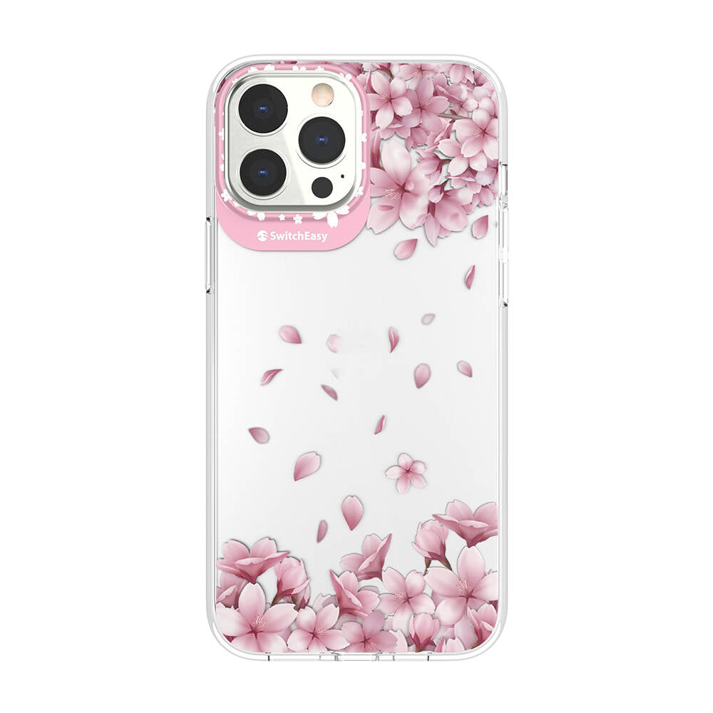iPhone 13 Pro Max Kılıf Çift IMD Baskılı Lisanslı Switcheasy Artist Sakura Kılıf Pembe