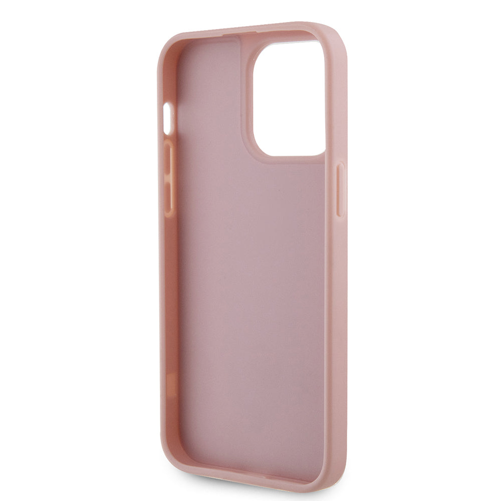 Apple iPhone 13 Pro Max Kılıf Guess Orjinal Lisanslı Taşlı Arka Yüzey Üçgen Logolu Kapak Gold