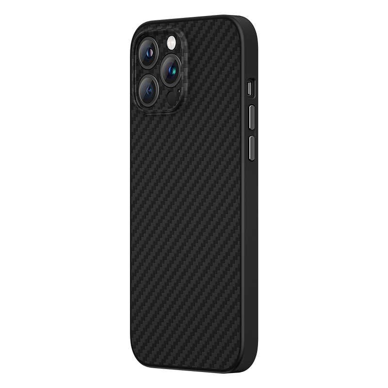 iPhone 13 Pro Max Kılıf Karbon Fiber Benks Hybrid Kevlar Kılıf Siyah