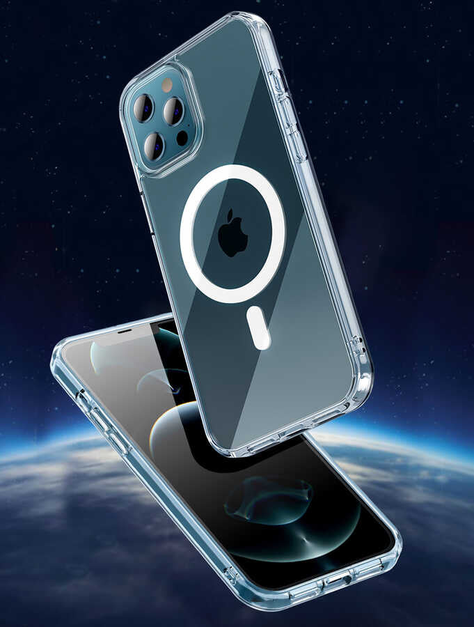 iPhone 13 Pro Max Kılıf Wiwu Magnetic Crystal Kılıf Renksiz
