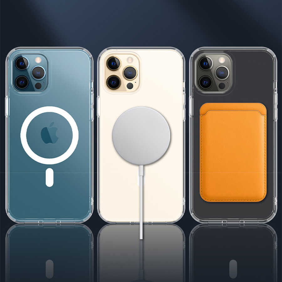 iPhone 13 Pro Max Kılıf Wiwu Magnetic Crystal Kılıf Renksiz