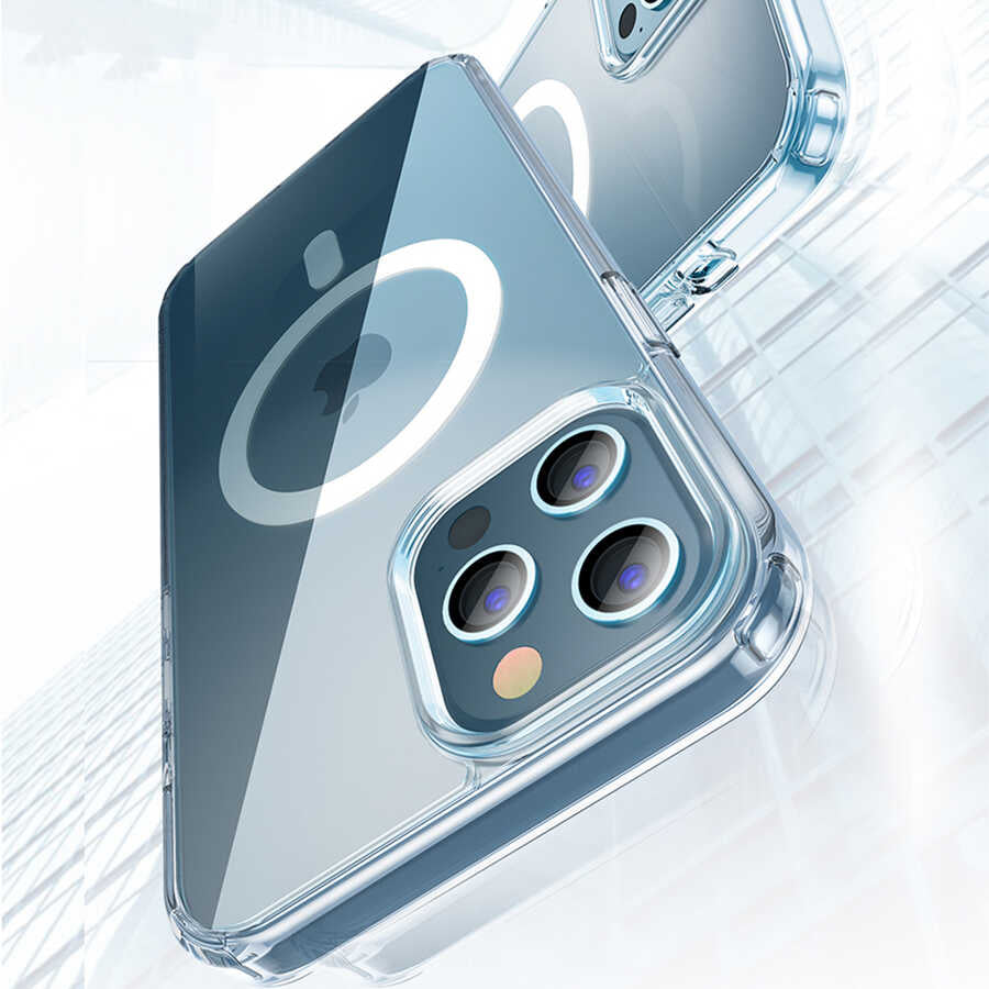 iPhone 13 Pro Max Kılıf Wiwu Magnetic Crystal Kılıf Renksiz
