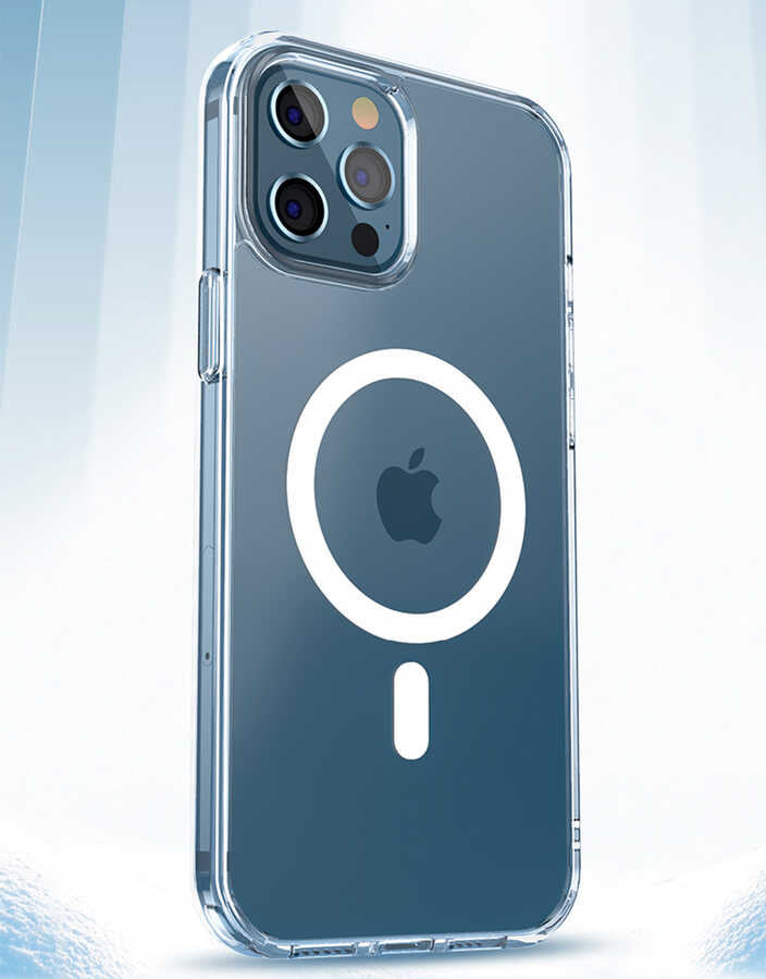 iPhone 13 Pro Max Kılıf Wiwu Magnetic Crystal Kılıf Renksiz