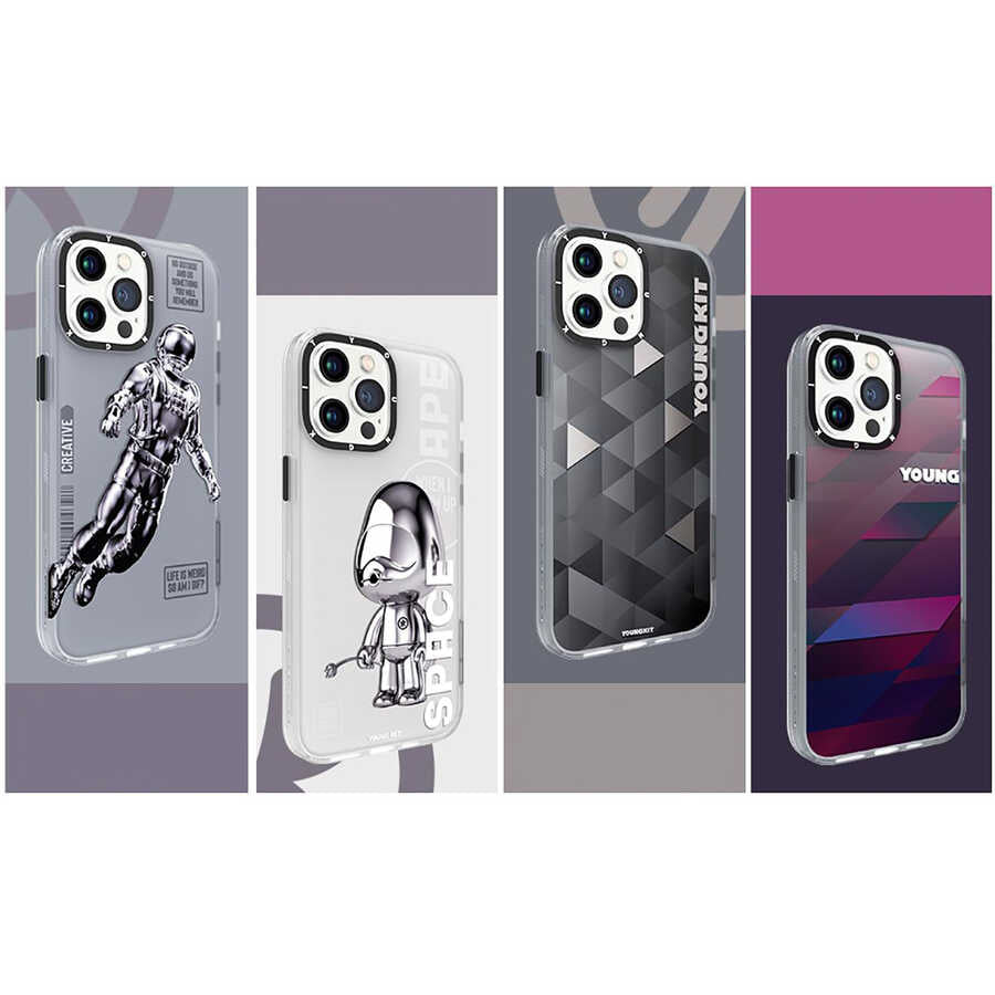 iPhone 13 Pro Max Kılıf YoungKit Klasik Serisi Kılıf IP001 Space Ape