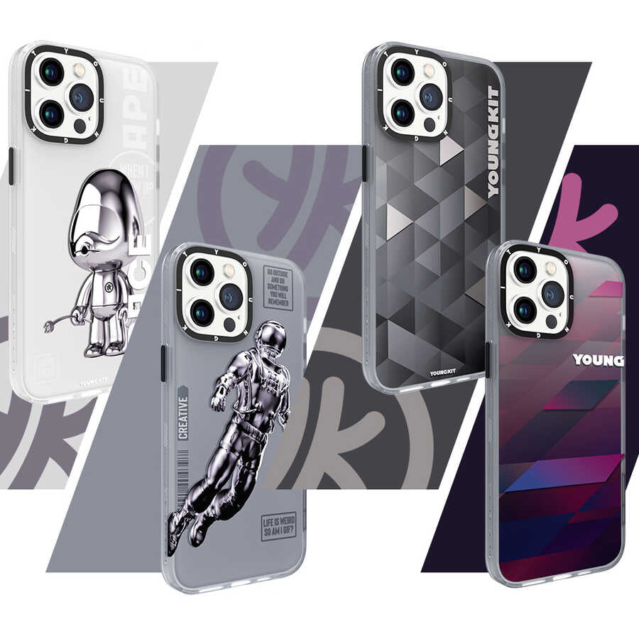 iPhone 13 Pro Max Kılıf YoungKit Klasik Serisi Kılıf IP001 Space Ape