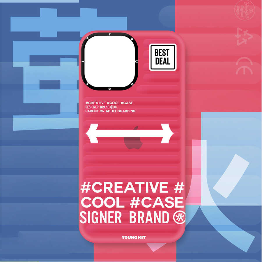 iPhone 13 Pro Max Kılıf YoungKit Luggage FireFly Serisi Kılıf Pembe