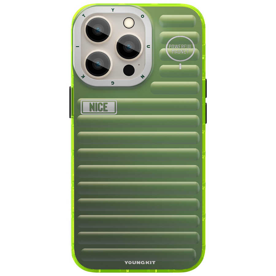 iPhone 13 Pro Max Kılıf YoungKit Plain Coloured Serisi Kılıf Gümüş