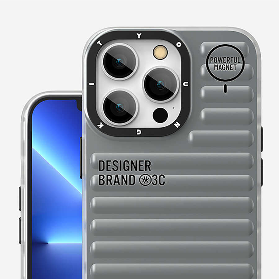 iPhone 13 Pro Max Kılıf YoungKit Plain Coloured Serisi Kılıf Gümüş