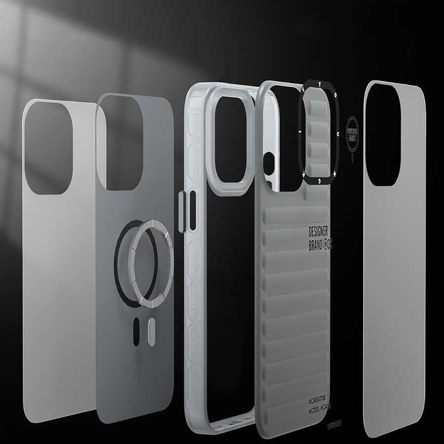 iPhone 13 Pro Max Kılıf YoungKit Plain Coloured Serisi Kılıf Gümüş