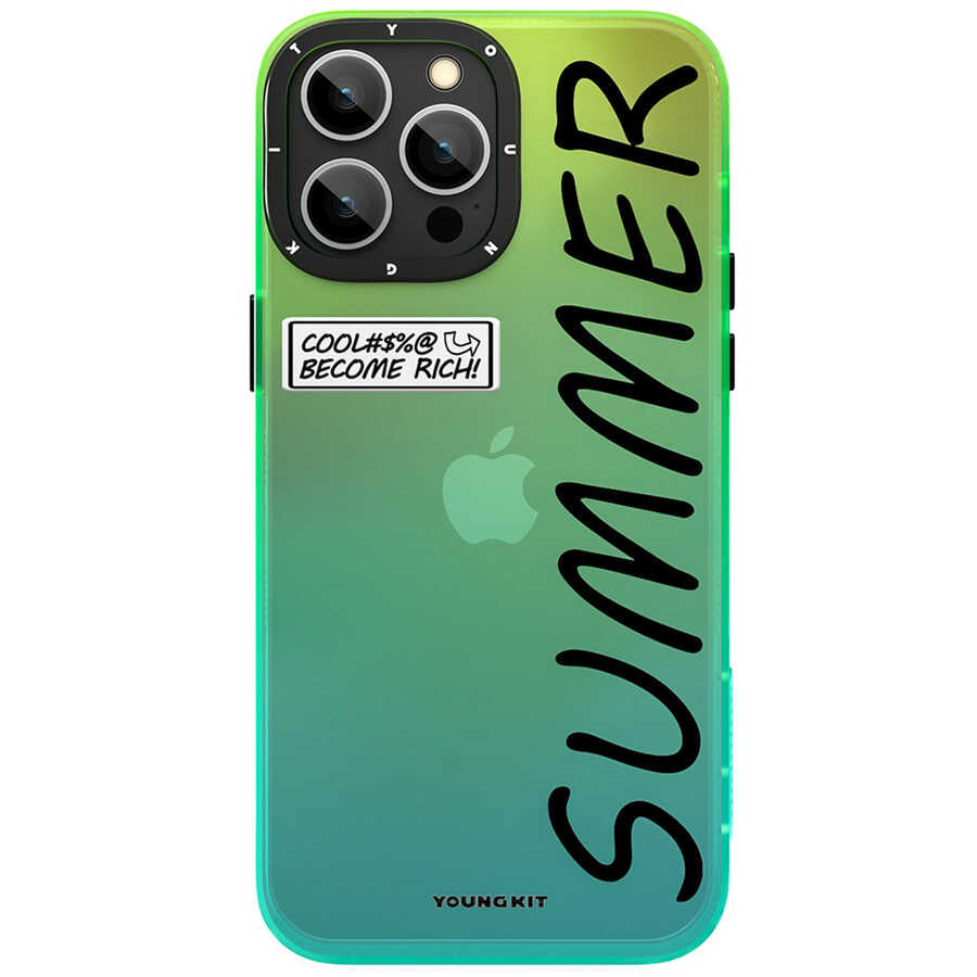 iPhone 13 Pro Max Kılıf YoungKit Summer Serisi Kılıf Yeşil